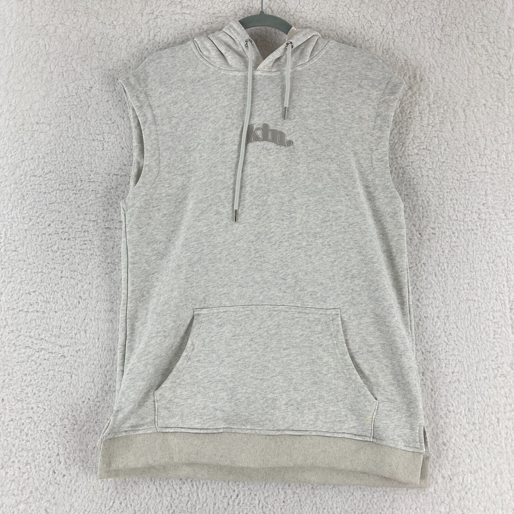 Kin Apparel Sweater Womens Medium Heathered Gray‎ Hoodie Pullover 100% Cotton